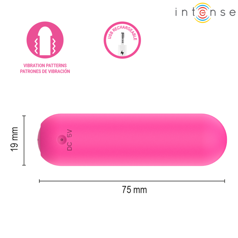 INTENSE - JUDY VIBRADOR BULLET RECARREGÁVEL COM CONTROLE REMOTO ROSA - Infernum Store