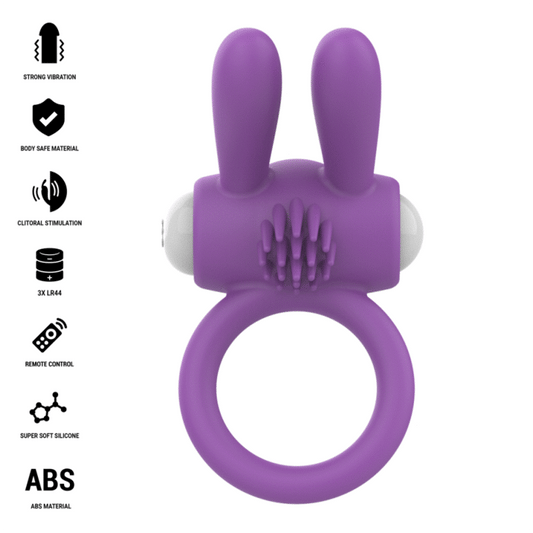 INTENSE - ANEL PENIANO VIBRATÓRIO HOPPS COM ESTIMULAÇÃO CLITÓRICA ROXO - Infernum Store