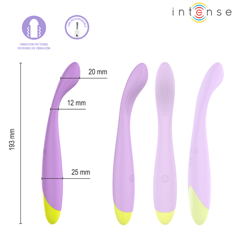 INTENSE - LUCCA ESTIMULADOR DE PONTO G FLEXÍVEL RECARREGÁVEL VIA USB - Infernum Store