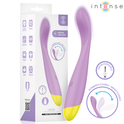 INTENSE - LUCCA ESTIMULADOR DE PONTO G FLEXÍVEL RECARREGÁVEL VIA USB - Infernum Store