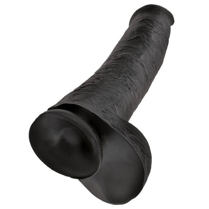 KING COCK - DILDO REALISTA COM TESTÍCULOS 38 CM PRETO - Infernum Store