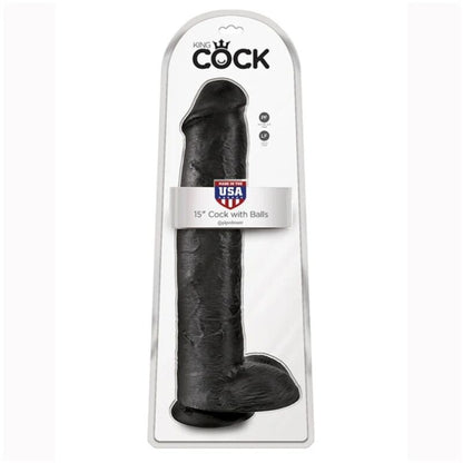 KING COCK - DILDO REALISTA COM TESTÍCULOS 38 CM PRETO - Infernum Store