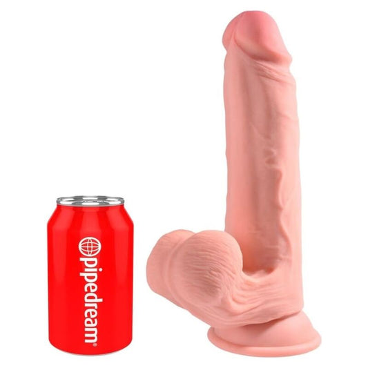 KING COCK PLUS - DILDO REALISTA DE TRIPLA DENSIDADE COM TESTÍCULOS MÓVEIS 23 CM COR DE CARNE - Infernum Store
