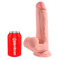 KING COCK PLUS - DILDO REALISTA DE TRIPLA DENSIDADE COM TESTÍCULOS MÓVEIS 23 CM COR DE CARNE - Infernum Store