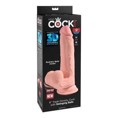 KING COCK PLUS - DILDO REALISTA DE TRIPLA DENSIDADE COM TESTÍCULOS MÓVEIS 23 CM COR DE CARNE - Infernum Store