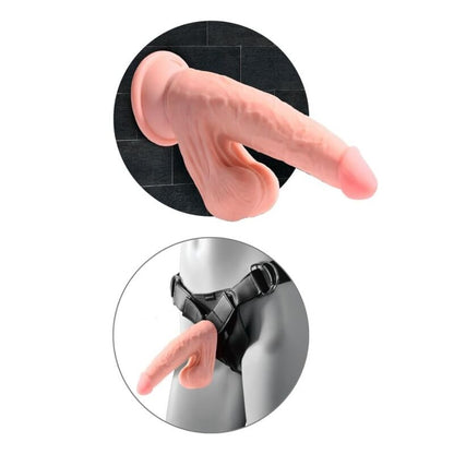 KING COCK PLUS - DILDO REALISTA DE TRIPLA DENSIDADE COM TESTÍCULOS MÓVEIS 23 CM COR DE CARNE - Infernum Store