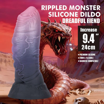 POWER MONSTERS - DREADFUL FIEND BICOLOR FANTASY SILICONE DILDO 24 CM Ø 6 CM - Infernum Store