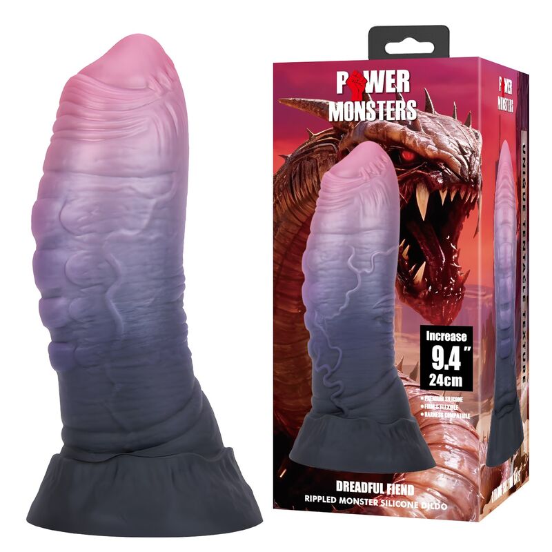 POWER MONSTERS - DREADFUL FIEND BICOLOR FANTASY SILICONE DILDO 24 CM Ø 6 CM - Infernum Store