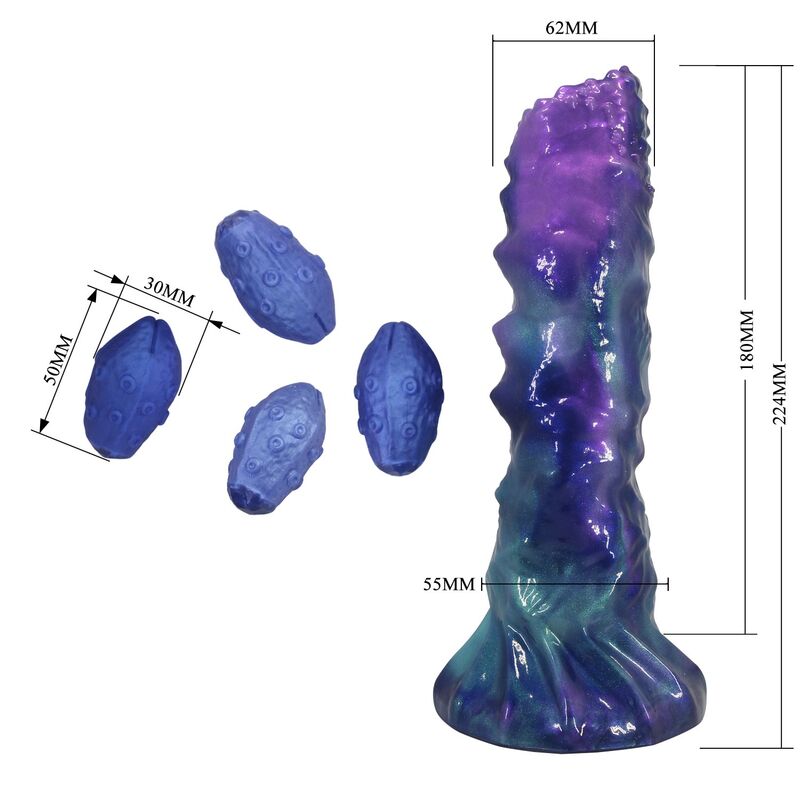 POWER MONSTERS - DUSKWALKER SENTINEL TRICOLOR DILDO DE SILICONE INFLÁVEL FANTASIA 23 CM Ø 5 CM - Infernum Store