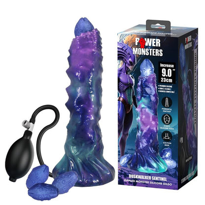 POWER MONSTERS - DUSKWALKER SENTINEL TRICOLOR DILDO DE SILICONE INFLÁVEL FANTASIA 23 CM Ø 5 CM - Infernum Store