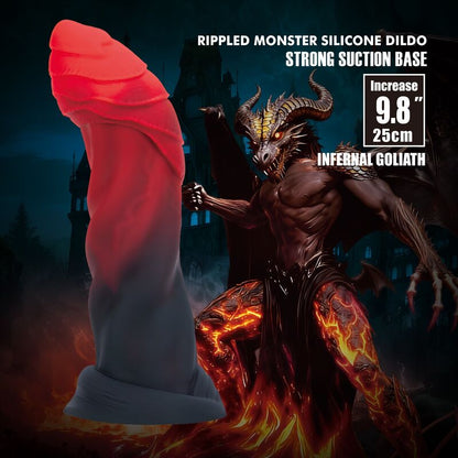 POWER MONSTERS - INFERNAL GOLIATH BICOLOR FANTASY SILICONE DILDO 25 CM Ø 6 CM - Infernum Store