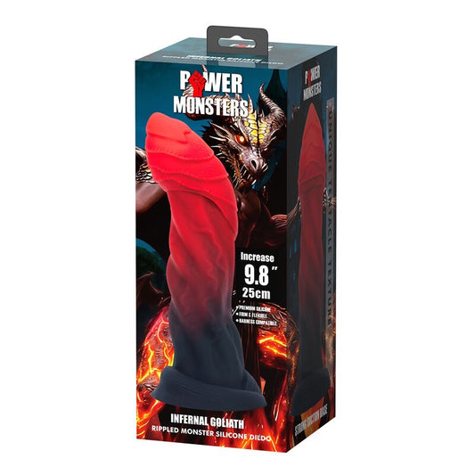 POWER MONSTERS - INFERNAL GOLIATH BICOLOR FANTASY SILICONE DILDO 25 CM Ø 6 CM - Infernum Store