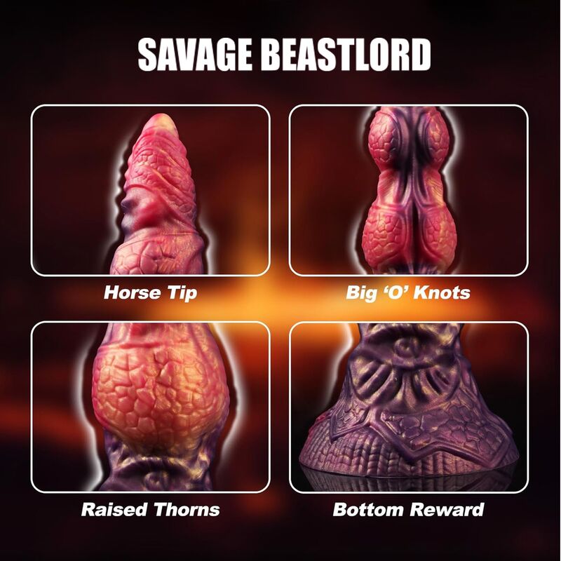 POWER MONSTERS - SAVAGE BEASTLORD TRICOLOR FANTASY SILICONE DILDO 24 CM Ø 5 CM - Infernum Store