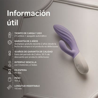 LELO - INA TWIST VIBRADOR DUPLO COELHO PARA PONTO G E CLITÓRIS LAVANDA - Infernum Store