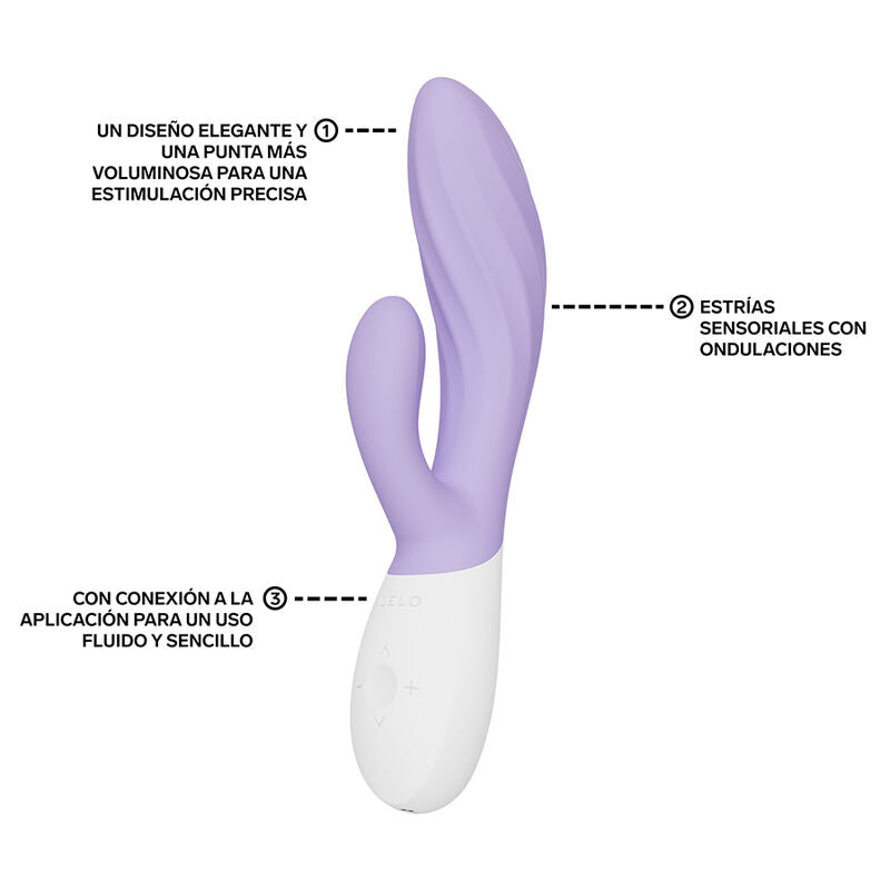 LELO - INA TWIST VIBRADOR DUPLO COELHO PARA PONTO G E CLITÓRIS LAVANDA - Infernum Store