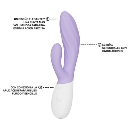 LELO - INA TWIST VIBRADOR DUPLO COELHO PARA PONTO G E CLITÓRIS LAVANDA - Infernum Store