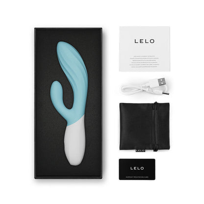 LELO - INA TWIST VIBRADOR DUPLO COELHO PARA PONTO G E CLITÓRIS AZUL - Infernum Store