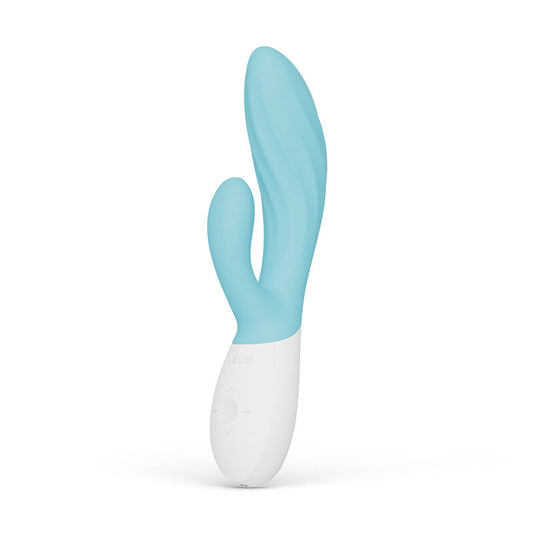 LELO - INA TWIST VIBRADOR DUPLO COELHO PARA PONTO G E CLITÓRIS AZUL - Infernum Store
