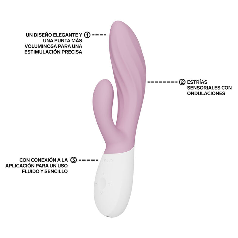 LELO - INA TWIST VIBRADOR DUPLO COELHO PARA PONTO G E CLITÓRIS ROSA - Infernum Store