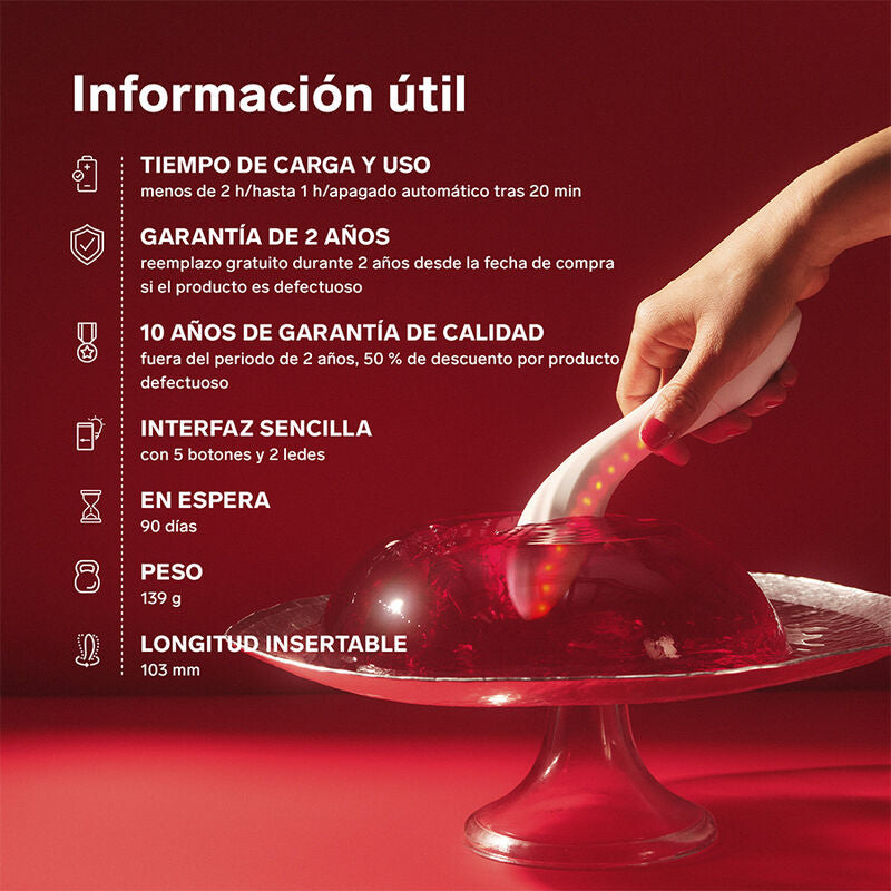 LELO - MONA SPECTRA MASSAGEADOR ÍNTIMO DE LUZ VERMELHA RECARREGÁVEL CONTROLADO POR APLICATIVO - Infernum Store