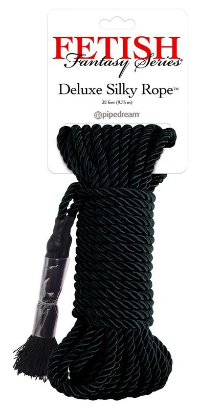 FETISH FANTASY SERIES - CORDA DE SEDA PRETA DE LUXO 9,75 M - Infernum Store