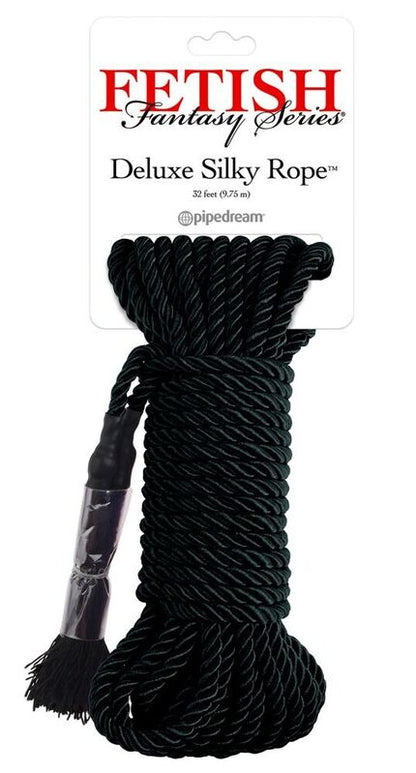 FETISH FANTASY SERIES - CORDA DE SEDA PRETA DE LUXO 9,75 M - Infernum Store