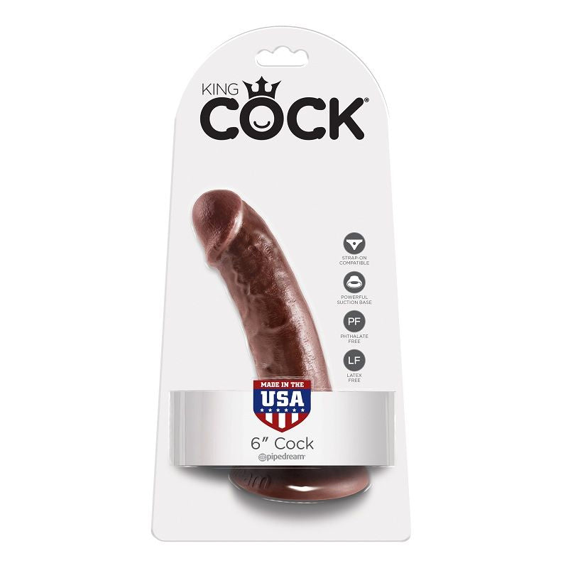 KING COCK - 6" COCK MARROM 15,2 CM - Infernum Store