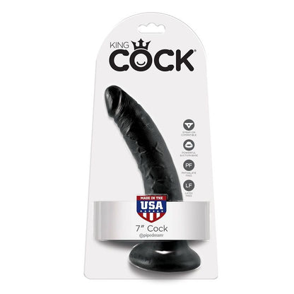 KING COCK - DILDO PRETO 17.8 CM - Infernum Store