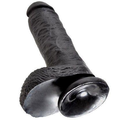 KING COCK - 8 DILDO PRETO COM BOLAS 20.3 CM - Infernum Store