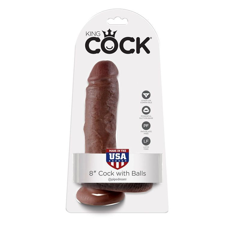 KING COCK - 8" PENE REALÍSTICO MARRÓN 20.3 CM - Infernum Store