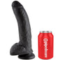 KING COCK - DILDO PRETO COM BOLAS 22.9 CM - Infernum Store