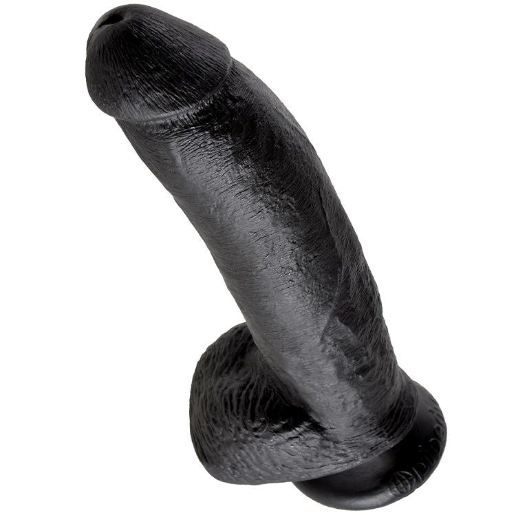 KING COCK - DILDO PRETO COM BOLAS 22.9 CM - Infernum Store