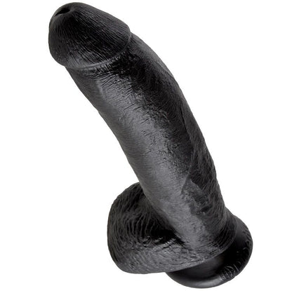KING COCK - DILDO PRETO COM BOLAS 22.9 CM - Infernum Store