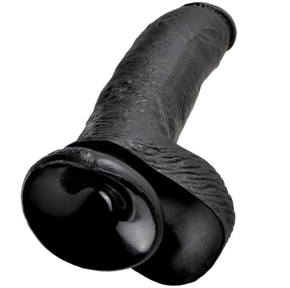 KING COCK - DILDO PRETO COM BOLAS 22.9 CM - Infernum Store