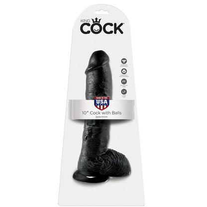 KING COCK - DILDO PRETO COM BOLAS 25.4 CM - Infernum Store