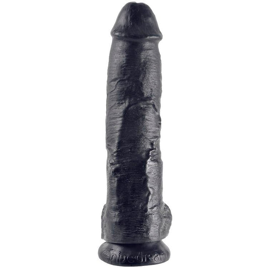 KING COCK - DILDO PRETO COM BOLAS 25.4 CM - Infernum Store