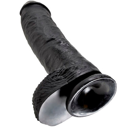 KING COCK - DILDO PRETO COM BOLAS 25.4 CM - Infernum Store