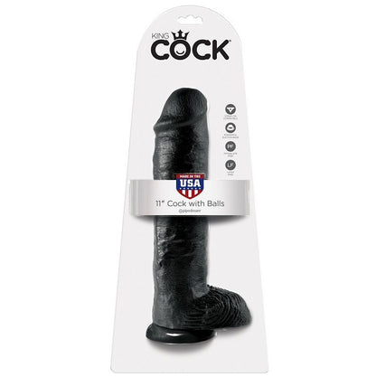 KING COCK - DILDO PRETO COM BOLAS 28 CM - Infernum Store