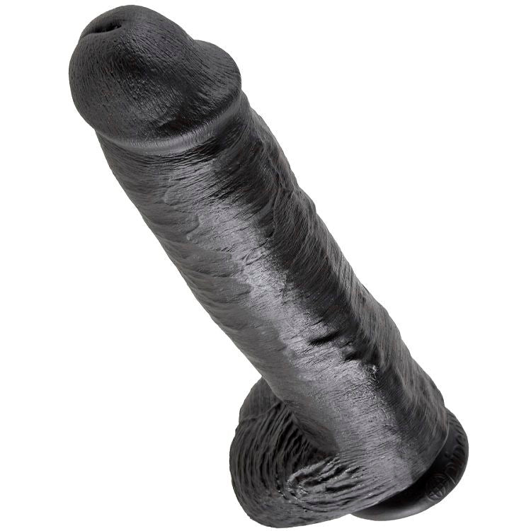 KING COCK - DILDO PRETO COM BOLAS 28 CM - Infernum Store