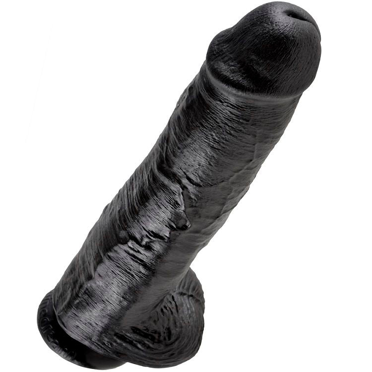 KING COCK - DILDO PRETO COM BOLAS 28 CM - Infernum Store