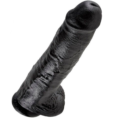 KING COCK - DILDO PRETO COM BOLAS 28 CM - Infernum Store