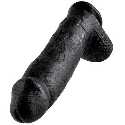 KING COCK - DILDO PRETO COM BOLAS 30.48 CM - Infernum Store