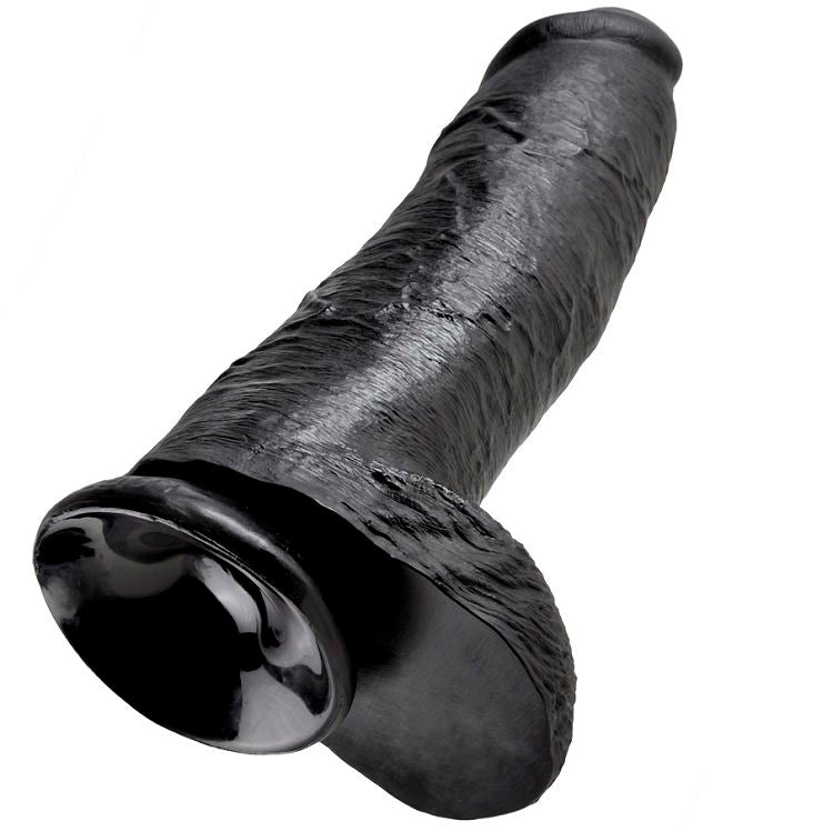 KING COCK - DILDO PRETO COM BOLAS 30.48 CM - Infernum Store