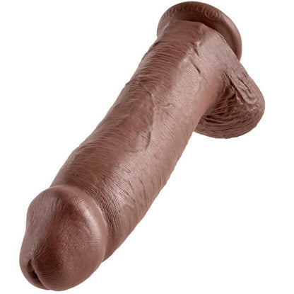 KING COCK - DILDO CASTANHO COM BOLAS 30.48 CM - Infernum Store
