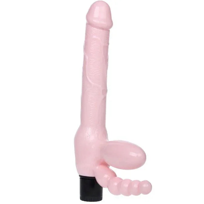BAILE - ARNÊS SEM CORDA TPR COM VIBRAO E ESTIMULAO ANAL 25.4 CM