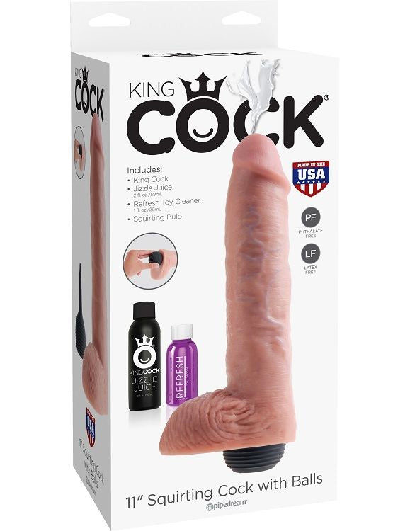 KING COCK - PÊNIS EJACULADOR NATURAL REALISTA 27.94 CM - Infernum Store
