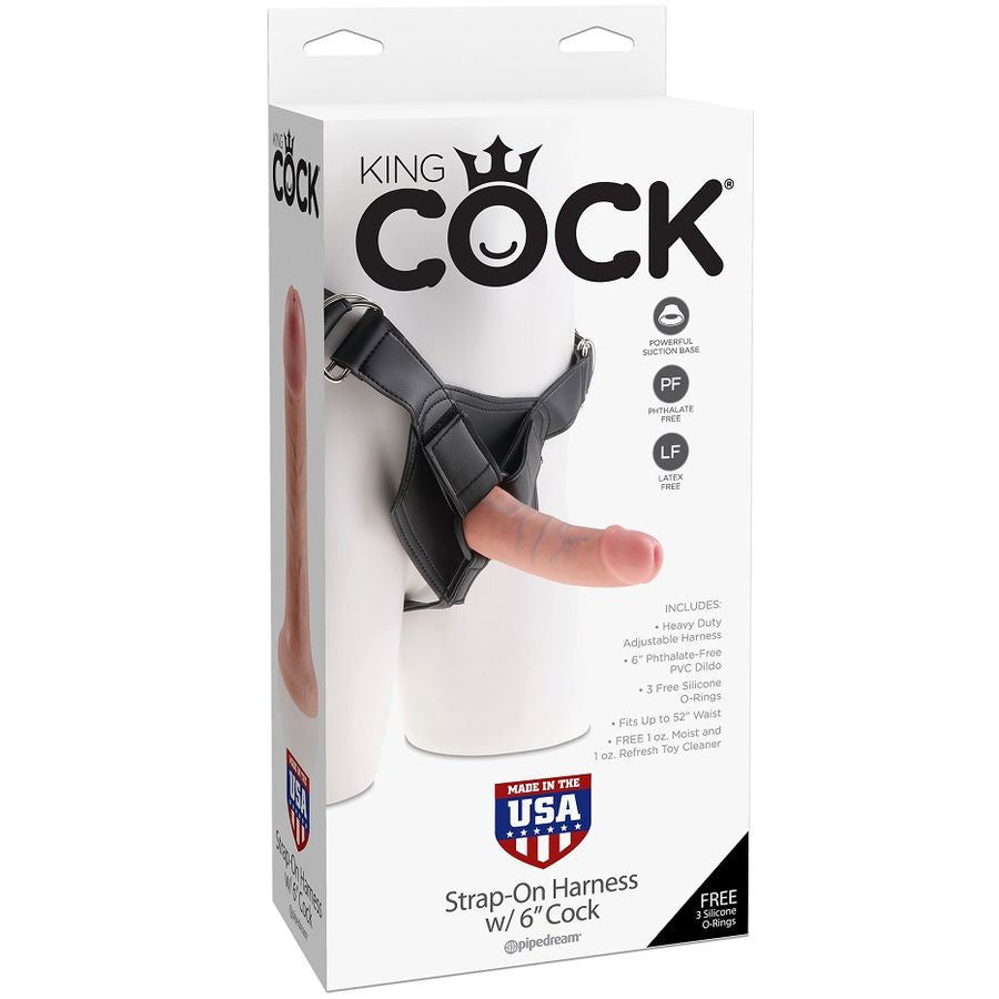 KING COCK HARNESS COM PÊNIS REALISTA 15,20 CM - Infernum Store