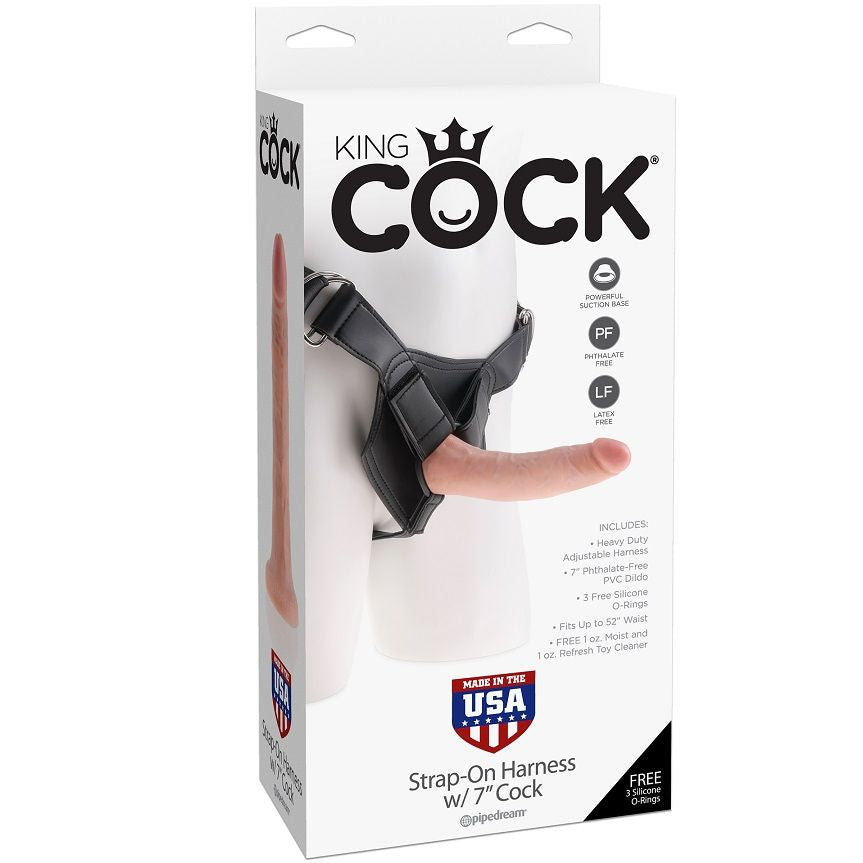 KING COCK - HARNESS COM PÊNIS REALISTA 17,8 CM - Infernum Store