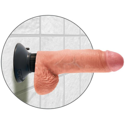 KING COCK - DILDO VIBRANTE COM TESTÍCULOS 20.3 CM NATURAL - Infernum Store