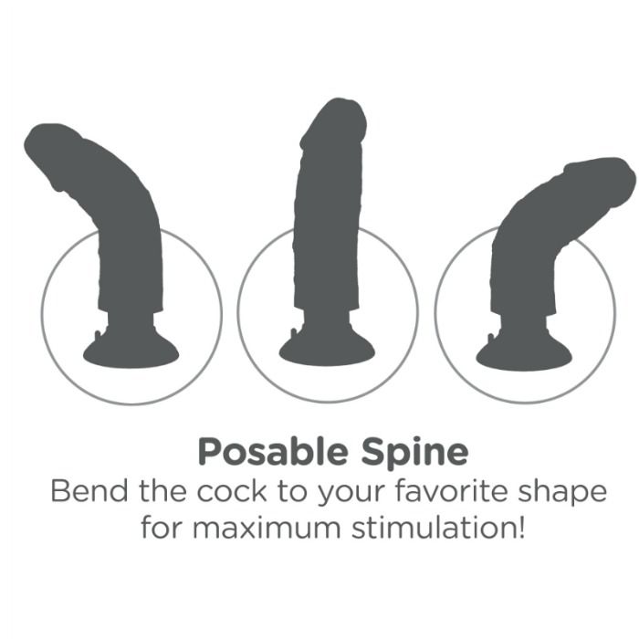 KING COCK - DILDO VIBRANTE COM TESTÍCULOS 20.3 CM NATURAL - Infernum Store